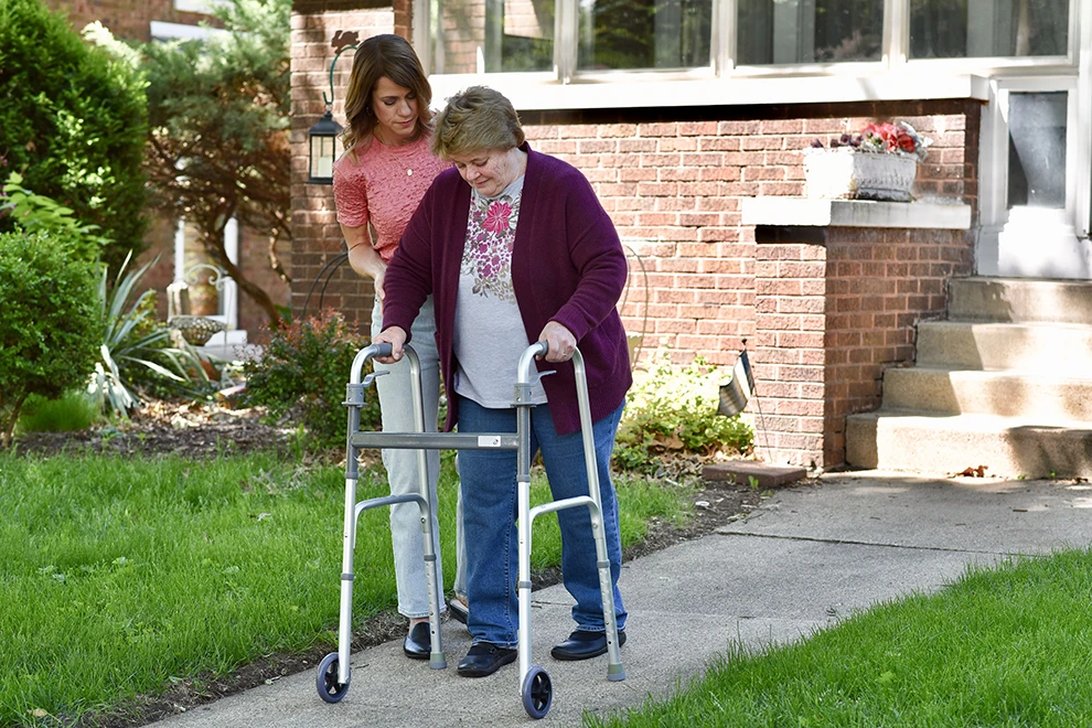 Senior with caregiver